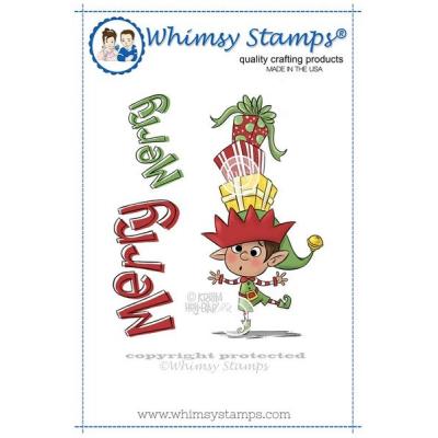 Whimsy Stamps Krista Heij-Barber Rubber Cling Stamp - Balancing Elf